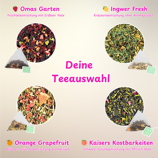 Teepostkarte 3er-Set „Abwarten und Tee trinken" (zum Selbstbeschriften)