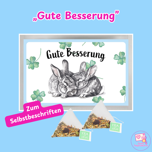 Teepostkarte „Gute Besserung" (zum Selbstbeschriften)