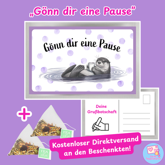 Teepostkarte „Gönn dir eine Pause" (online personalisierbar)