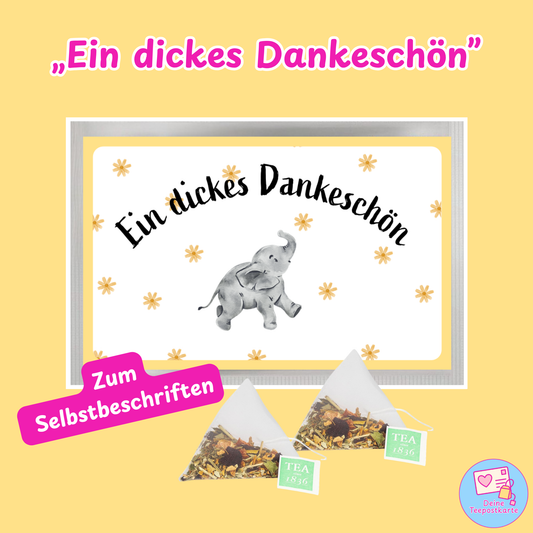 Teepostkarte „Ein dickes Dankeschön" (zum Selbstbeschriften)