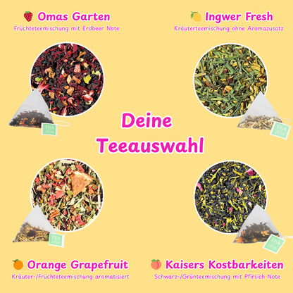 Teepostkarte 3er-Set „Ein dickes Dankeschön" (zum Selbstbeschriften)