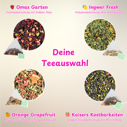 Teepostkarte 3er-Set „Abwarten und Tee trinken" (zum Selbstbeschriften)