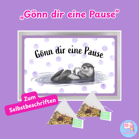 Teepostkarte „Gönn dir eine Pause" (zum Selbstbeschriften)